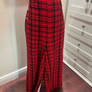 Red Plaid Women's Pants